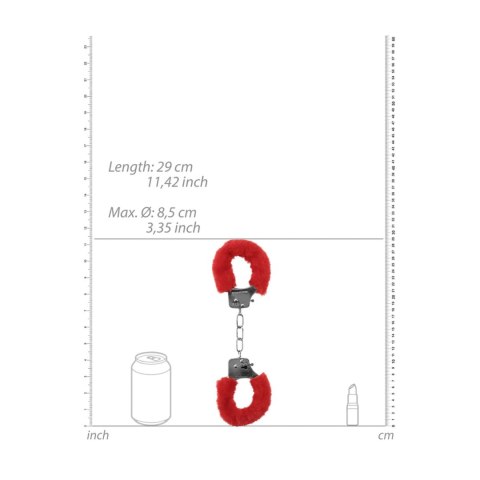 Pleasure Handcuffs Furry Red