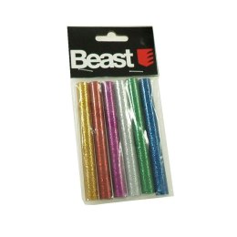 Klej do pistoletu na gorąco wkłady klejowe kolorowe z brokatem 6szt 11mm x 100mm