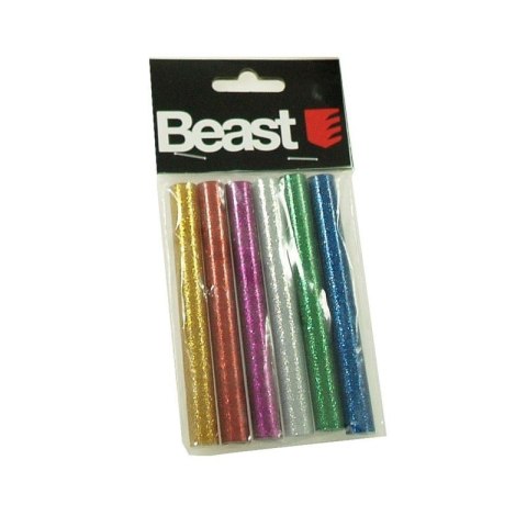 Klej do pistoletu na gorąco wkłady klejowe kolorowe z brokatem 6szt 11mm x 100mm