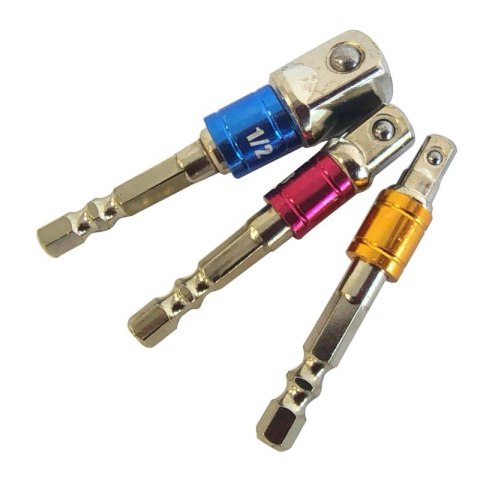 Adaptery do zakrętarki redukcje HEX na nasadki do wkrętarki 1/4 3/8 1/2