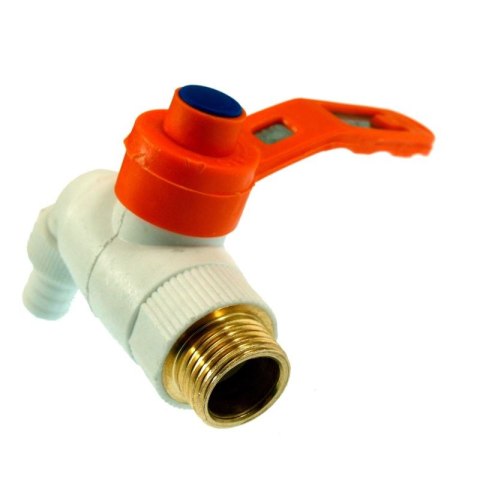 Zawór kran kurek kulowy ogrodowy czerpalny 1/2" cal plastikowo mosiężny