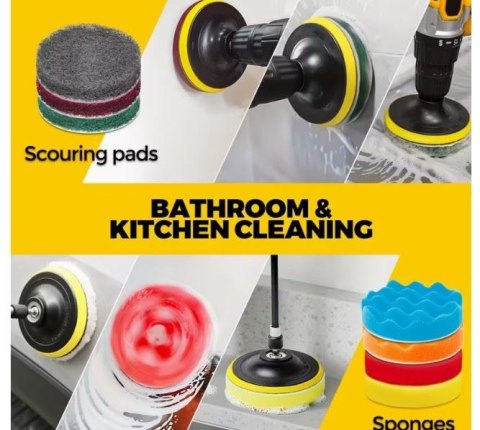 Zestaw szczotek i gąbek polerskich