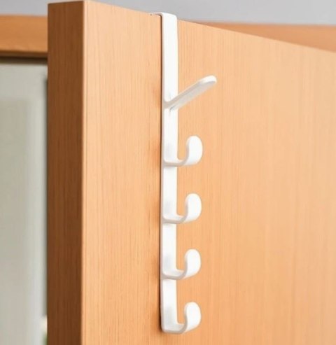 2x WIESZAK NA DRZWI DO ŁAZIENKI PRZEDPOKOJU NA SZAFKĘ BEZ WIERCENIA 5 HACZYKÓW