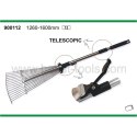 Grabie do liści trawy druciane REGULOWANE trzon metalowy rączka teleskop 80-165CM TELESCOPIC