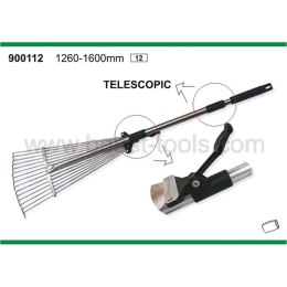 Grabie do liści trawy druciane REGULOWANE trzon metalowy rączka teleskop 80-165CM TELESCOPIC