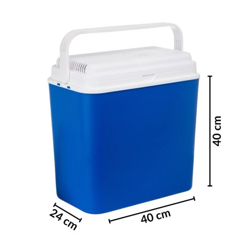 Lodówka samochodowa elektryczna 24L KAMAI ATLANTIC, zasilanie 12V, niebieska z białą pokrywą i rączką
