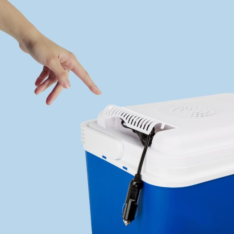 Lodówka samochodowa elektryczna 24L KAMAI ATLANTIC, zasilanie 12V, niebieska z białą pokrywą i rączką