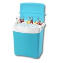 Lodówka turystyczna 25L KAMAI TROPIC na wkłady mrożące, turkusowa z białą rączką