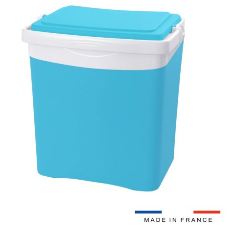 Lodówka turystyczna 25L KAMAI TROPIC na wkłady mrożące, turkusowa z białą rączką