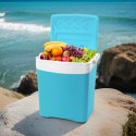 Lodówka turystyczna 25L KAMAI TROPIC na wkłady mrożące, turkusowa z białą rączką