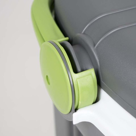 Lodówka turystyczna 32L KAMAI ICEBERG na wkłady mrożące, ciemno-szara z zieloną rączką