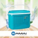 Lodówka turystyczna 42L KAMAI ICEBERG na wkłady mrożące, turkusowa z białą rączką