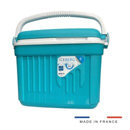 Lodówka turystyczna 8L KAMAI ICEBERG na wkłady mrożące, turkusowa z białą rączką