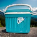 Lodówka turystyczna 8L KAMAI ICEBERG na wkłady mrożące, turkusowa z białą rączką