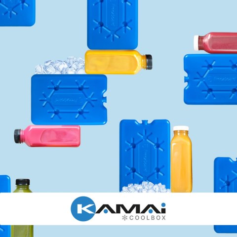 Wkład mrożący 400 ml Kamai Coolbox do lodówek turystycznych, ultra cienki, kolor niebieski
