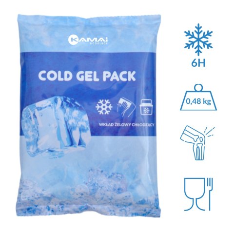 Wkład żelowy mrożący 480g Kamai Coolbox, do lodówek turystycznych, kolor niebieski