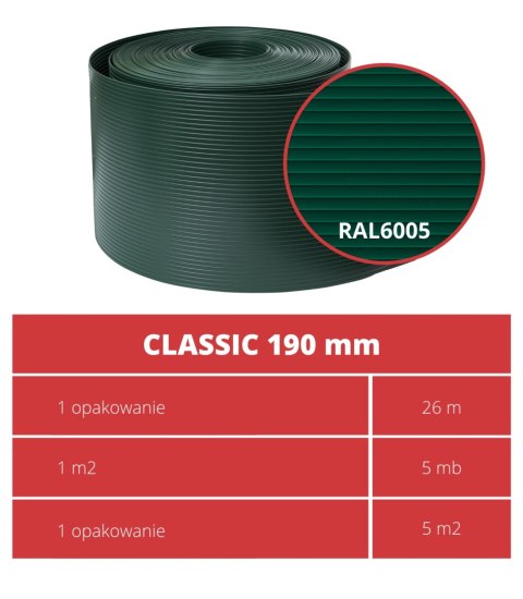 Taśma ogrodzeniowa ROLKA 26mb CLASSIC 19cm PROTECTO™ ZIELONA