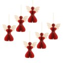 Aniołek papierowy składany 12cm - świąteczna czerwień