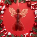 Aniołek papierowy składany 12cm - świąteczna czerwień