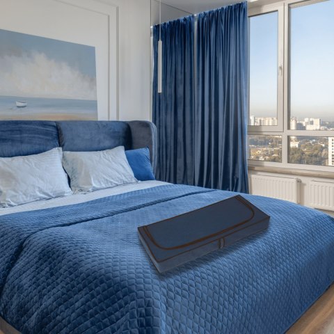 BLUE niebieski organizer do szafy na suwak 120x50x15cm