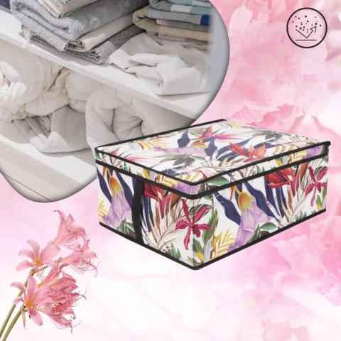 FLORAL w kwiaty organizer do szafy z pokrywą 50x40x25cm
