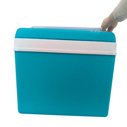 Lodówka turystyczna 35L KAMAI EDA na wkłady mrożące, niebieska z białą rączką