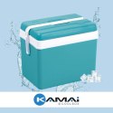 Lodówka turystyczna 35L KAMAI EDA na wkłady mrożące, niebieska z białą rączką