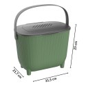 Ekologiczny kompostownik, mały kosz na blat, 10L, zielony z szarą pokrywą