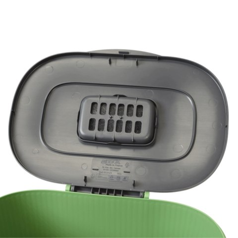 Ekologiczny kompostownik, mały kosz na blat, 10L, zielony z szarą pokrywą