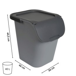 Kosz do segregacji odpadów, 40L z pokrywą i rączką