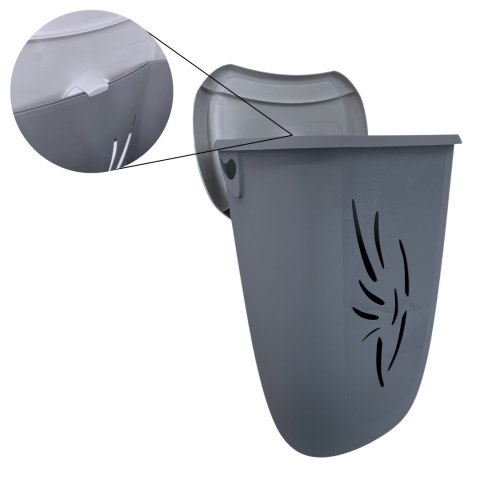 Kosz na pranie 40L Flora, Szary