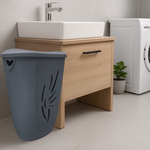 Kosz na pranie 40L Flora, Szary