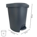 Kosz wewnętrzny, do łazienki, kuchni, z pedałem 6L, grafitowy