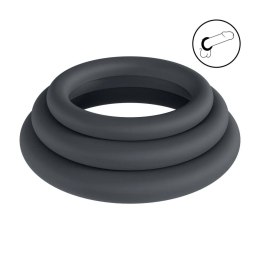 Classic Silicone Cockring Set of 3 - L/XL/XXL - Black