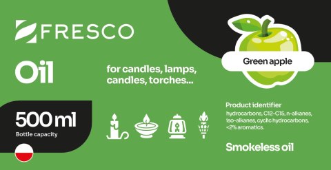 Paliwo olej do lamp, pochodni i świec 500ml JABŁKO