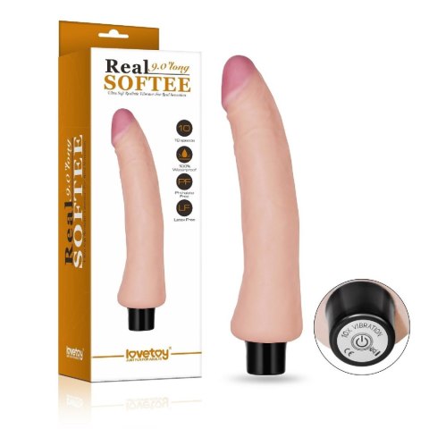 9"" REAL SOFTEE Vibrating Dildo 9"" REAL SOFTEE Vibrating Dildo