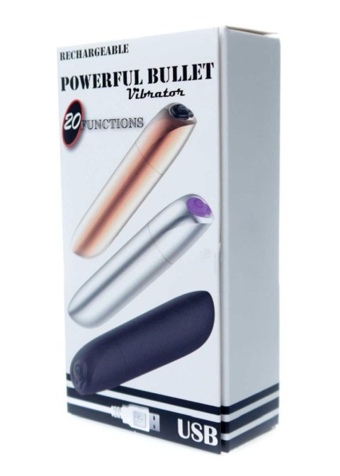 Stymulator-Rechargeable Powerful Bullet Vibrator USB 20 Functions - Silver Stymulator-Rechargeable Powerful Bullet Vibrator USB 20 Functions - Silver