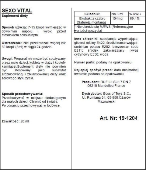 Supl.diety-APHRODICT SEXOVITAL 20 ml Supl.diety-APHRODICT SEXOVITAL 20 ml