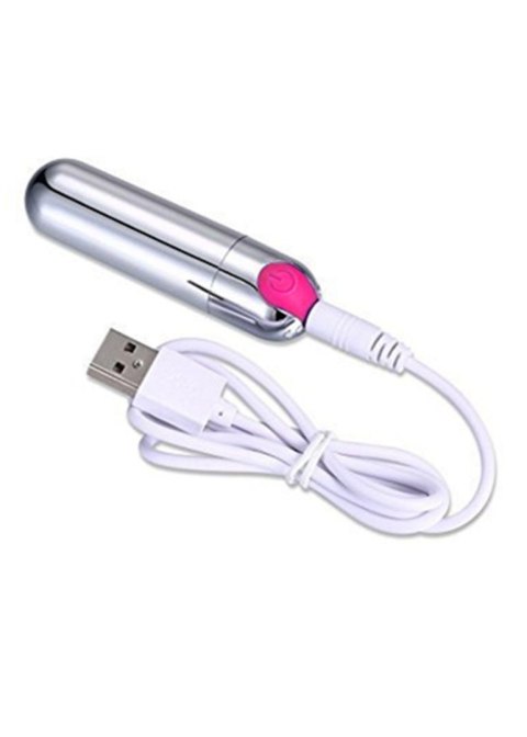 Wibrator-Strong Bullet Vibrator Silver/Pink USB 10 Function Wibrator-Strong Bullet Vibrator Silver/Pink USB 10 Function