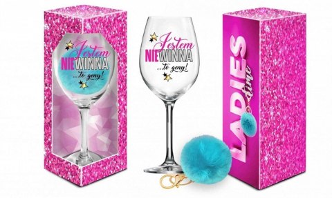 LADIES TIME - kieliszek do wina Signoria 700ml + pompon - Jestem niewinna LADIES TIME - kieliszek do wina Signoria 700ml + pompon - Jestem niewinna