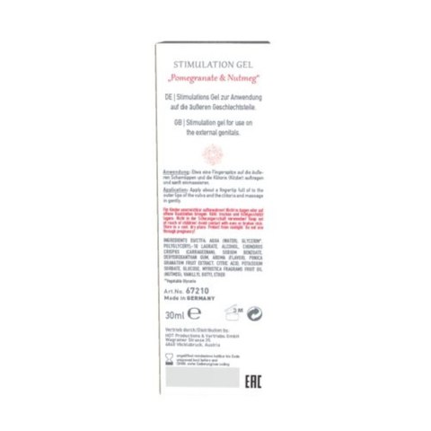 Żel/sprej-Stimulation Gel Pomegranate & Nutmeg women 30ml Żel/sprej-Stimulation Gel Pomegranate & Nutmeg women 30ml