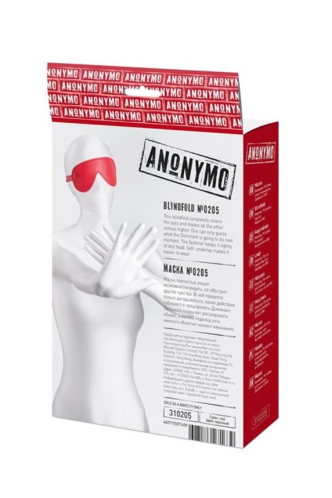 Anonymo mask, PU leather, red, 65 cm Anonymo mask, PU leather, red, 65 cm