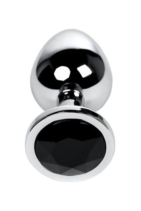 Silver anal plug TOYFA Metal with black round-shaped gem Silver anal plug TOYFA Metal with black round-shaped gem