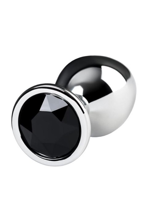 Silver anal plug TOYFA Metal with black round-shaped gem Silver anal plug TOYFA Metal with black round-shaped gem