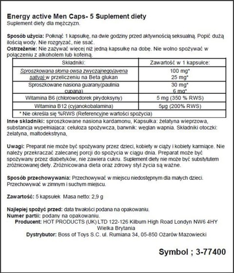 Supl.diety-Men Energy-5 Caps Supl.diety-Men Energy-5 Caps