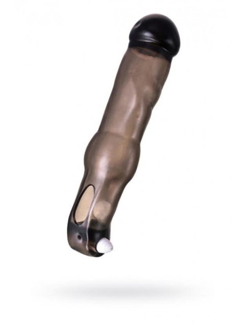 XToyFa XLover, Penis Sleeve, for increase in size with vibration, TPE, transparent black, 19.4 cm XToyFa XLover, Penis Sleeve, for increase in size with vibration, TPE, transparent black, 19.4 cm