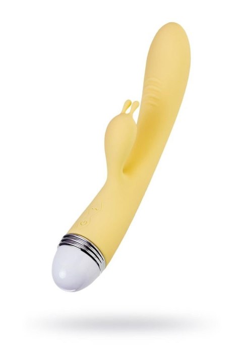 Vibrator with clitoral stimulator Flovetta by Toyfa Aster, silicone, yellow, 22 cm Vibrator with clitoral stimulator Flovetta by Toyfa Aster, silicone, yellow, 22 cm
