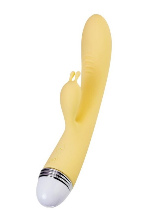 Vibrator with clitoral stimulator Flovetta by Toyfa Aster, silicone, yellow, 22 cm Vibrator with clitoral stimulator Flovetta by Toyfa Aster, silicone, yellow, 22 cm