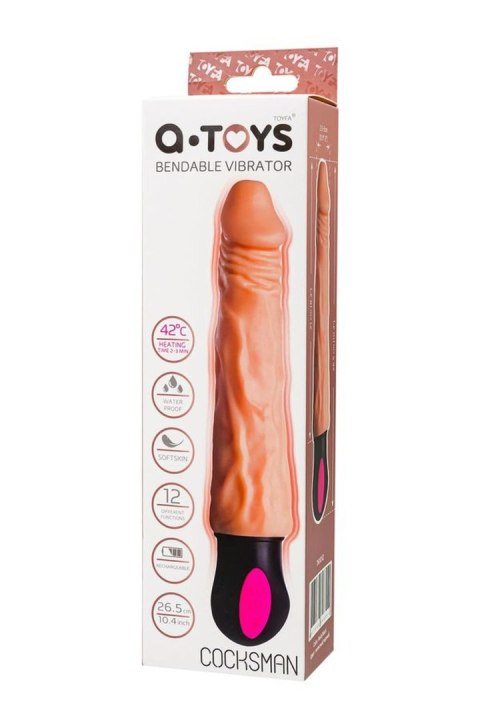 A-TOYS Realistic Vibrator with heating, TPE, 12 Modes, bendable, recharble A-TOYS Realistic Vibrator with heating, TPE, 12 Modes, bendable, recharble