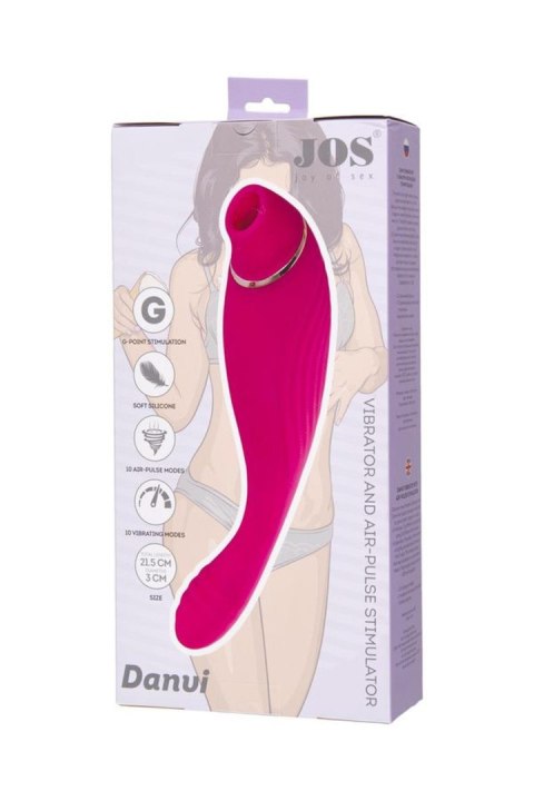 JOS Danvi vibrator with vacuum wave stimulation, silicone, pink, 21.5 cm JOS Danvi vibrator with vacuum wave stimulation, silicone, pink, 21.5 cm